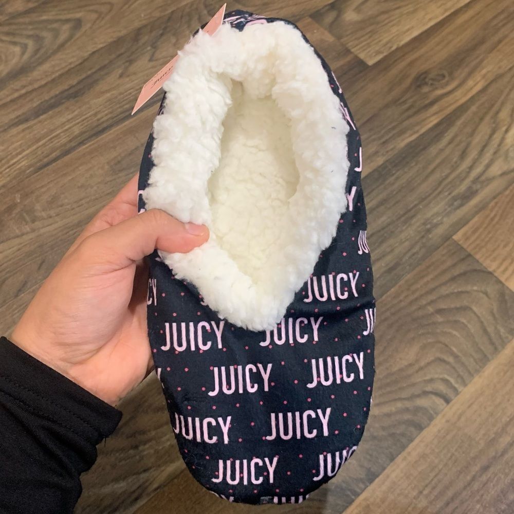 Black & Pink Crown Juicy Couture Slippers
